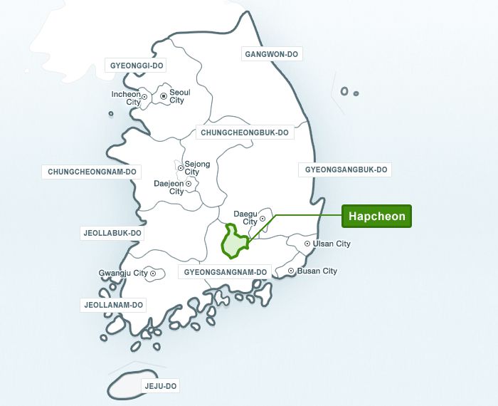 Карта округа Хапчон-гун